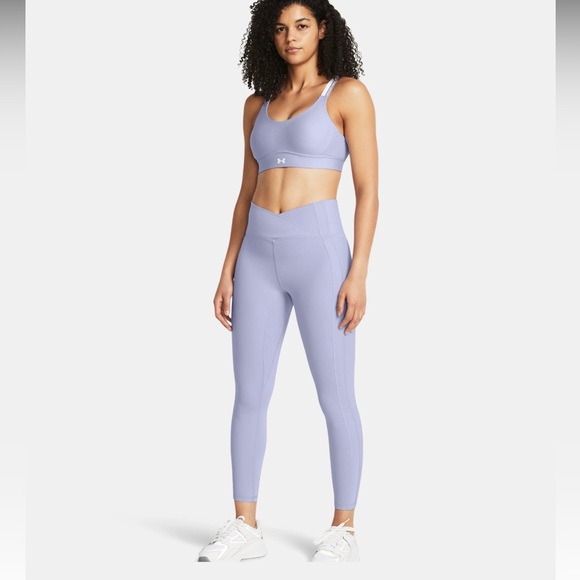 Under Armour UA Meridian Lavender Purple Crossover Waist Ankle Legging NWT - Picture 3 of 15